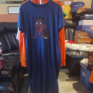 Blue Graphic T-Shirt Dress